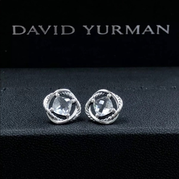 David Yurman Sterling Silver Infinity Topaz Earrings